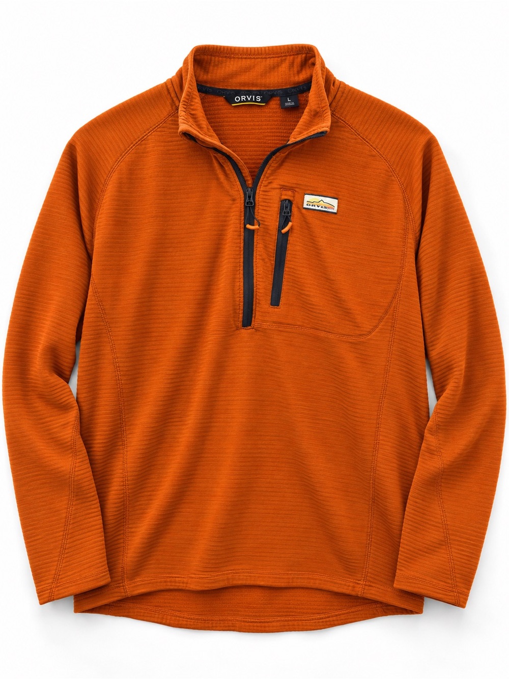 Orvis Men's Orange Performance Large Half-Zip Pullover